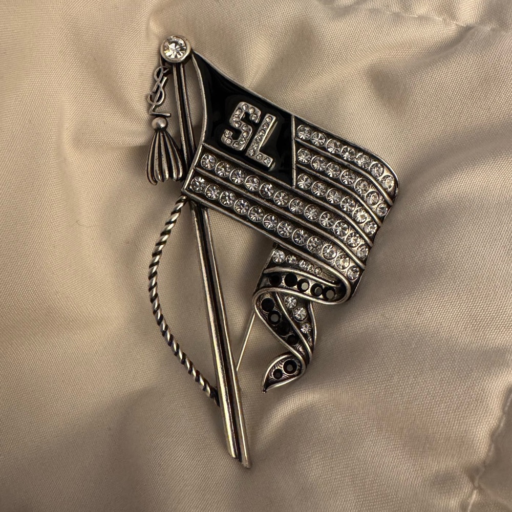 Saint Laurent Flag Brooch
